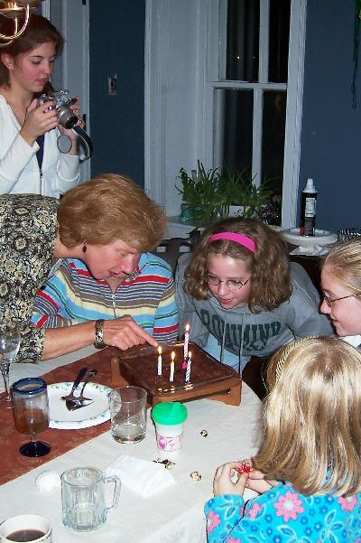 Blowing out the

candles